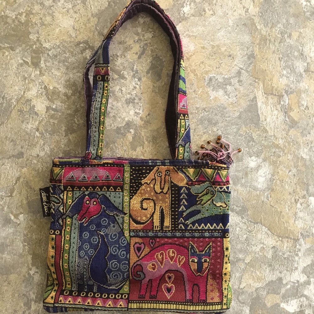 Laurel Burch Dogs Patchwork Sm/Med Tote, NWOT